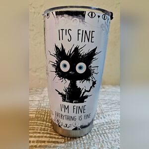 It's Fine I'm Fine Everything's Fine Kitty Double Insulated SS Tumbler 2…